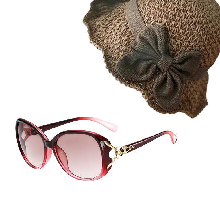 Sombrero de lazo de paja(Regalo de gafas de sol 🕶)