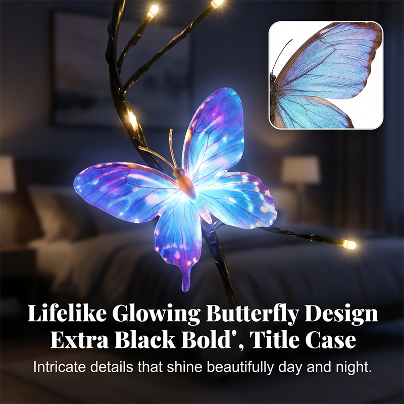 🌿Luces LED de enredadera con mariposas románticas