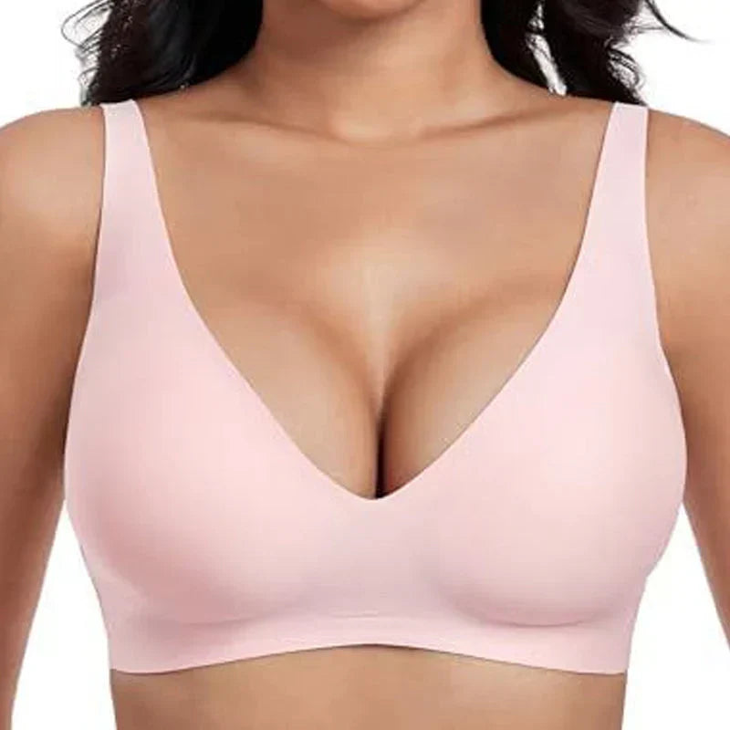 Sujetador inalámbrico Jelly para mujer – cómodo, con efecto push-up, sin costuras, escote en V profundo, ideal para uso diario y camisetas