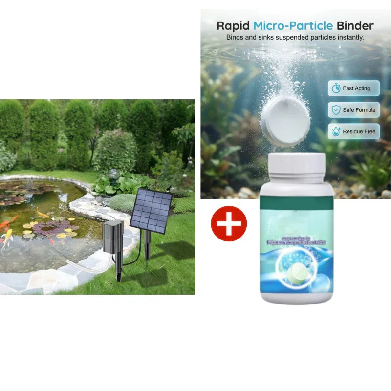 Aireador solar para estanques con bomba de aire