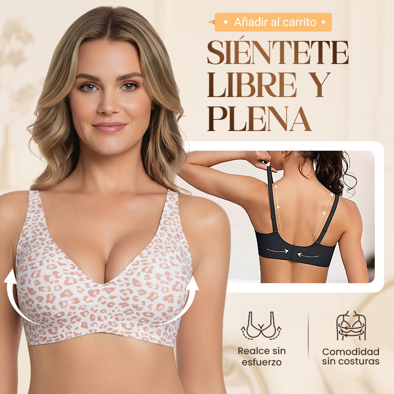 Sujetador inalámbrico Jelly para mujer – cómodo, con efecto push-up, sin costuras, escote en V profundo, ideal para uso diario y camisetas