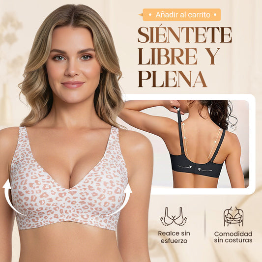 Sujetador inalámbrico Jelly para mujer – cómodo, con efecto push-up, sin costuras, escote en V profundo, ideal para uso diario y camisetas