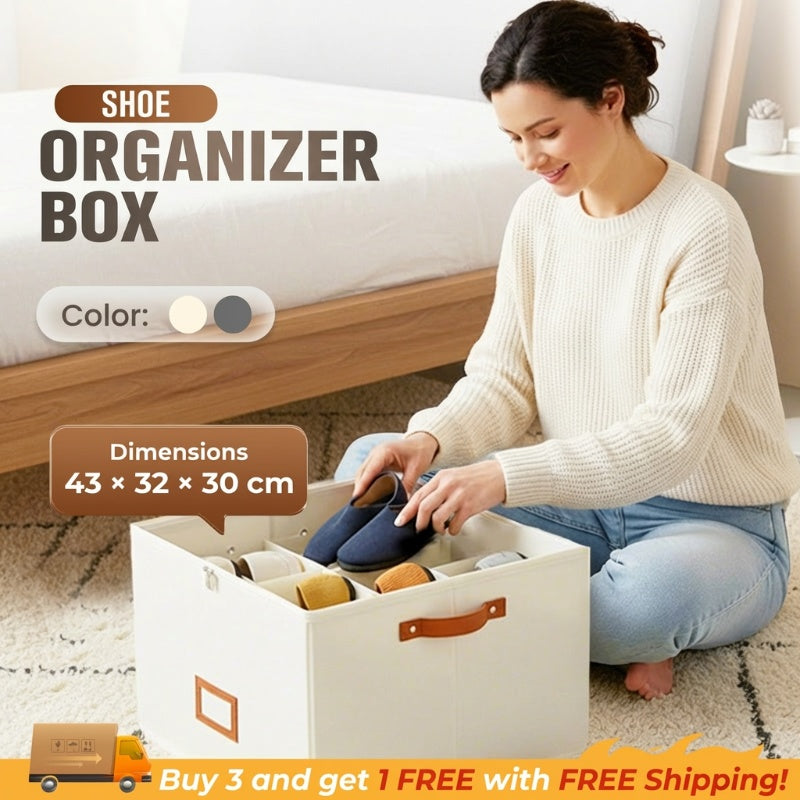 👟 ¡Adiós al Desorden! Caja de Zapatos de Tela Plegable y Transpirable ✨