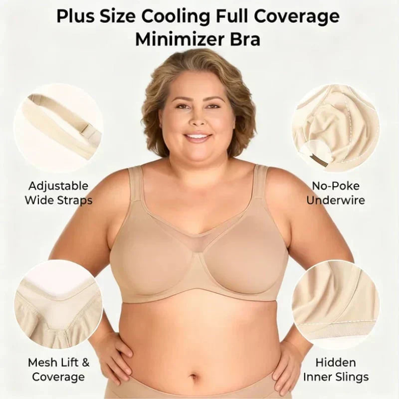 💐Sujetador elegante de cobertura completa transparente para mujer de talla grande