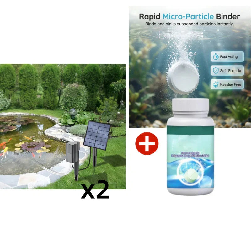 Aireador solar para estanques con bomba de aire