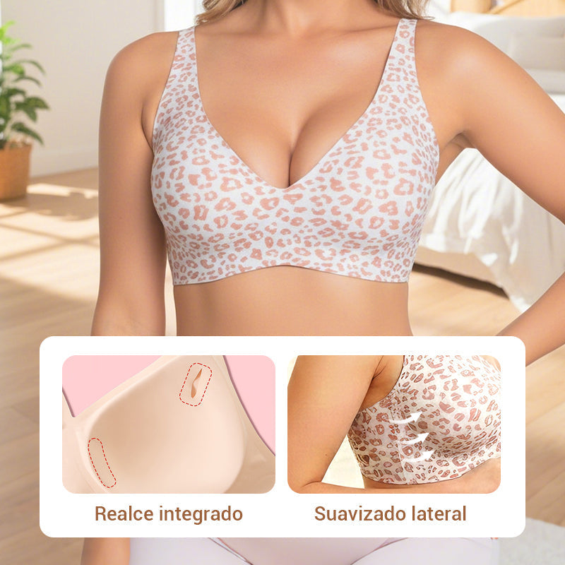 Sujetador inalámbrico Jelly para mujer – cómodo, con efecto push-up, sin costuras, escote en V profundo, ideal para uso diario y camisetas