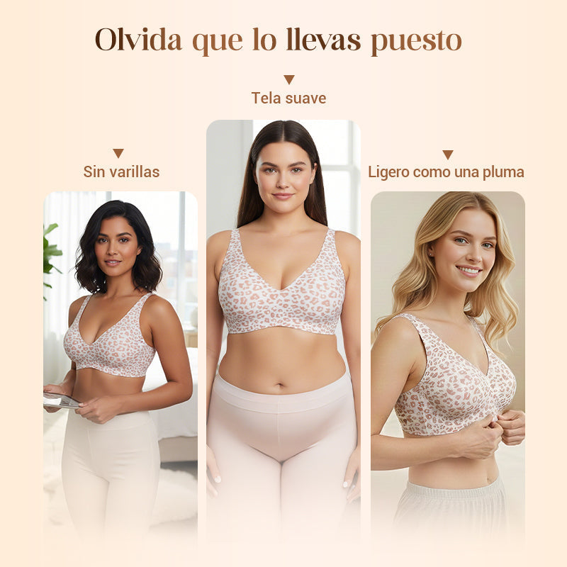 Sujetador inalámbrico Jelly para mujer – cómodo, con efecto push-up, sin costuras, escote en V profundo, ideal para uso diario y camisetas