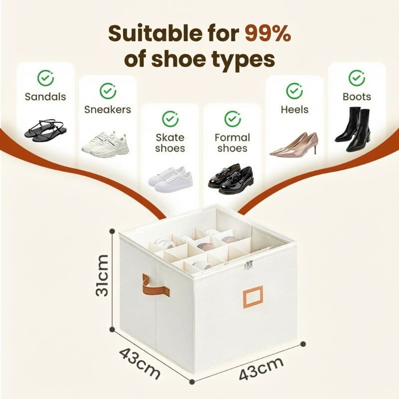 👟 ¡Adiós al Desorden! Caja de Zapatos de Tela Plegable y Transpirable ✨