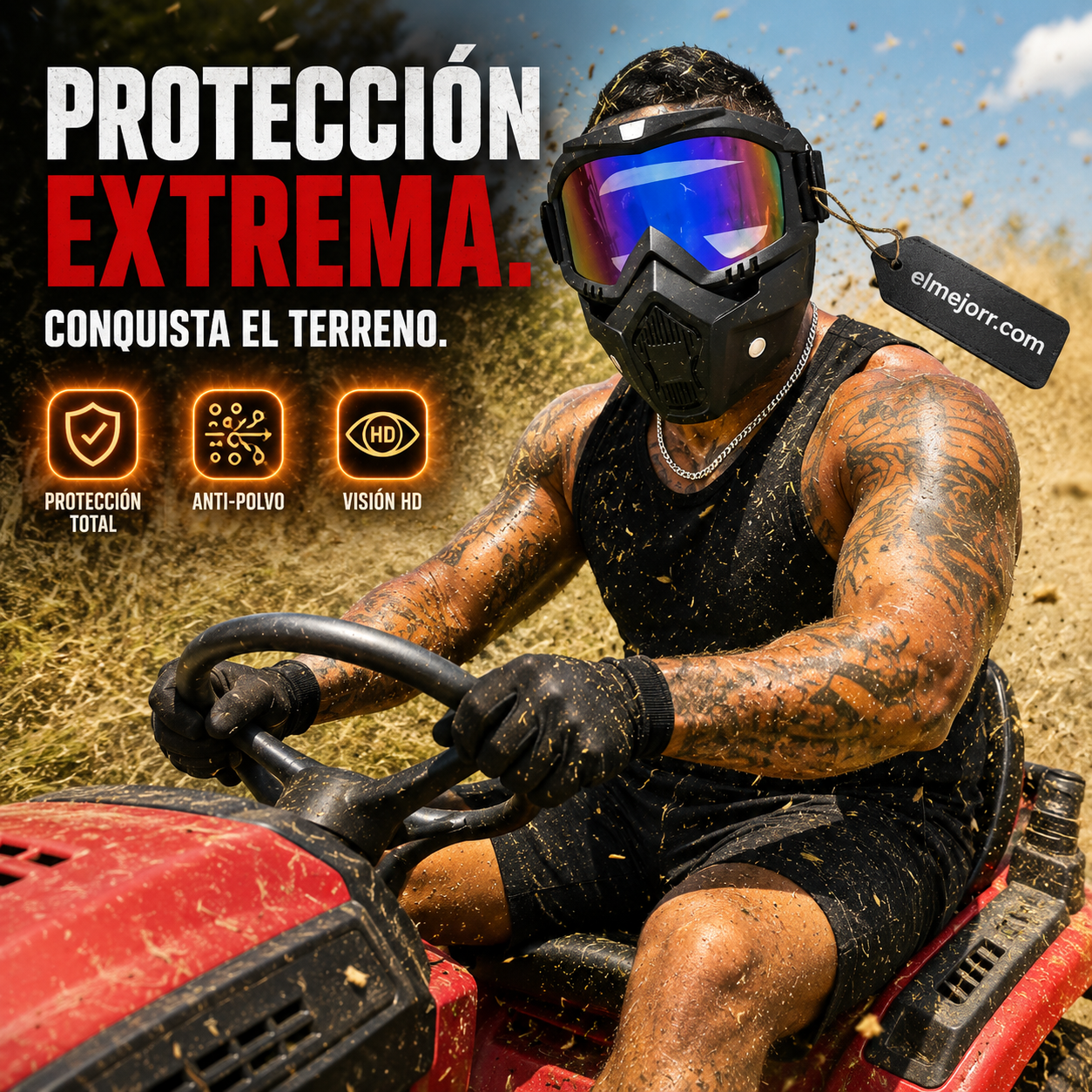Máscarilla especial para soldadura y corte（antideslumbrante, anti radiación ultravioleta y antipolvo）