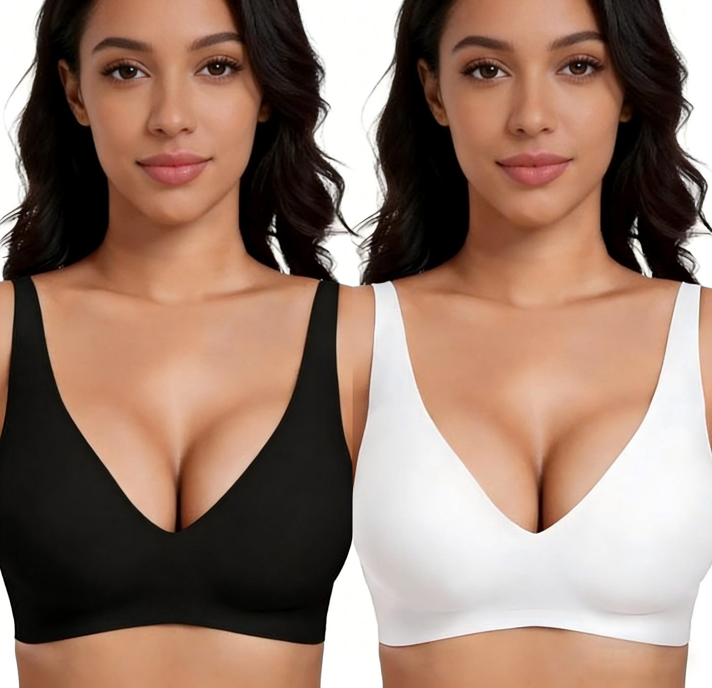Sujetador inalámbrico Jelly para mujer – cómodo, con efecto push-up, sin costuras, escote en V profundo, ideal para uso diario y camisetas