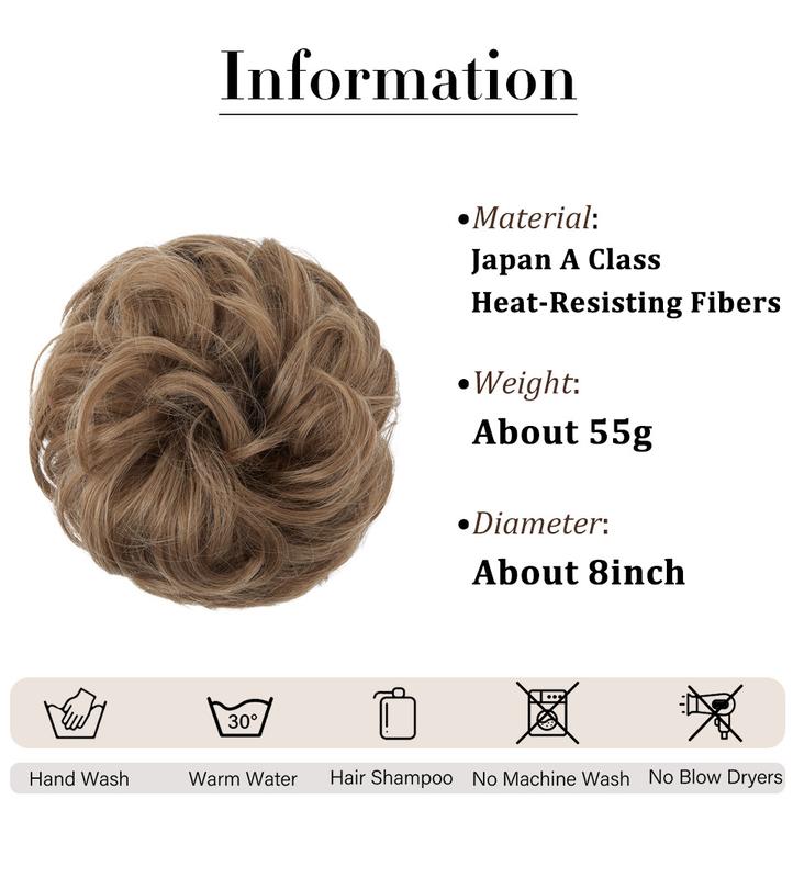 Gomas para moños para cabello rizado y despeinado