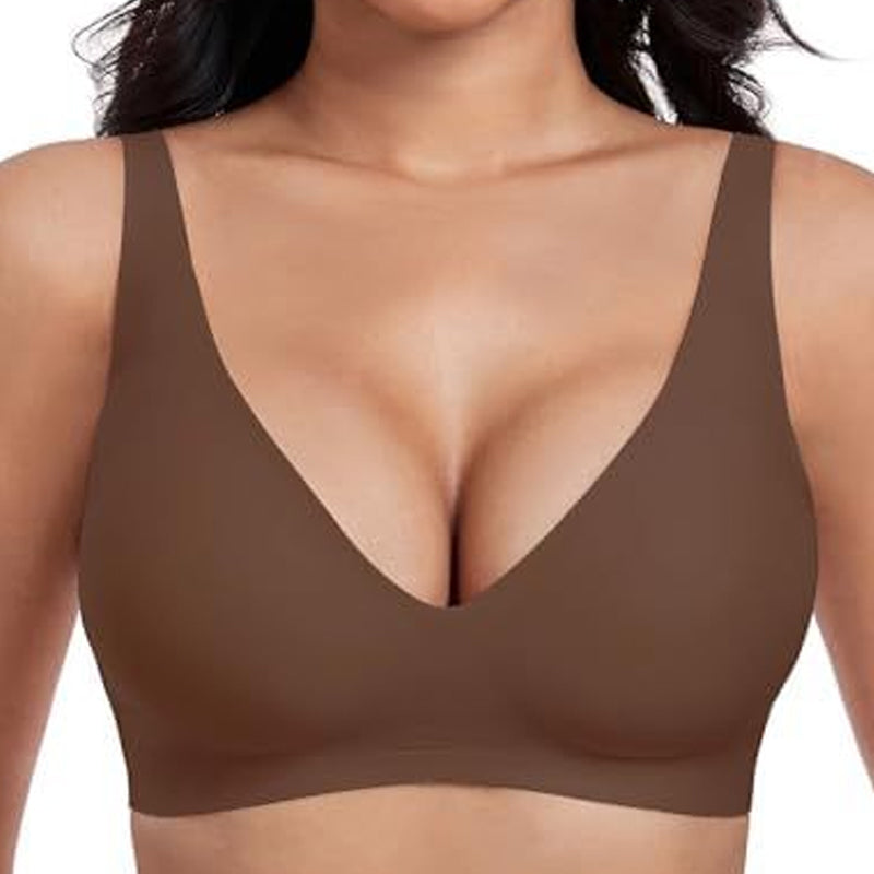 Sujetador inalámbrico Jelly para mujer – cómodo, con efecto push-up, sin costuras, escote en V profundo, ideal para uso diario y camisetas