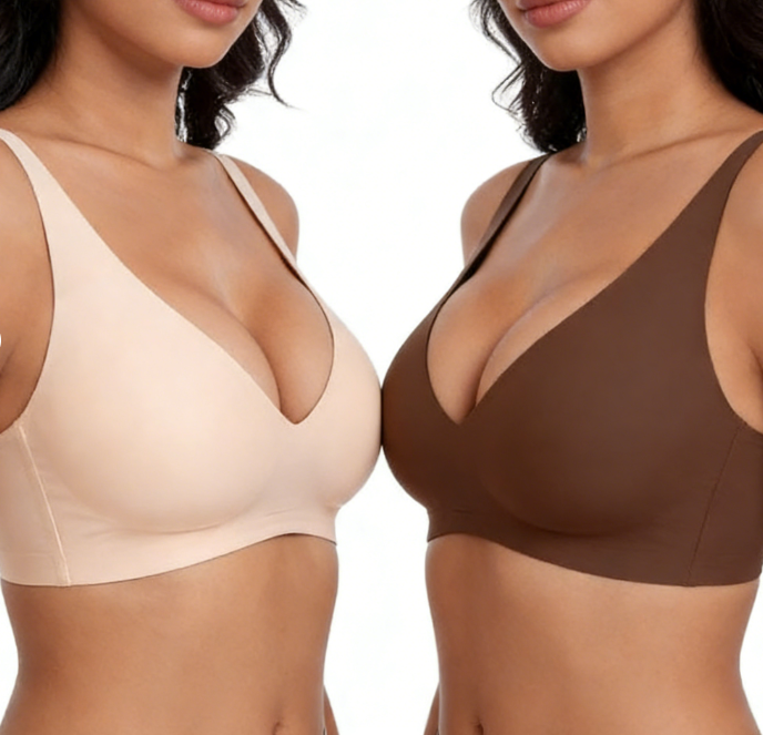 Sujetador inalámbrico Jelly para mujer – cómodo, con efecto push-up, sin costuras, escote en V profundo, ideal para uso diario y camisetas