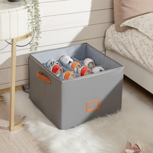 👟 ¡Adiós al Desorden! Caja de Zapatos de Tela Plegable y Transpirable ✨