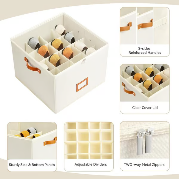 👟 ¡Adiós al Desorden! Caja de Zapatos de Tela Plegable y Transpirable ✨