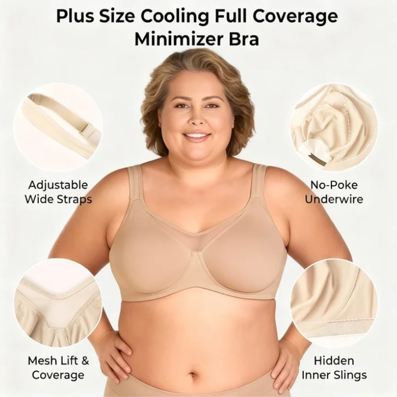 💐Sujetador elegante de cobertura completa transparente para mujer de talla grande