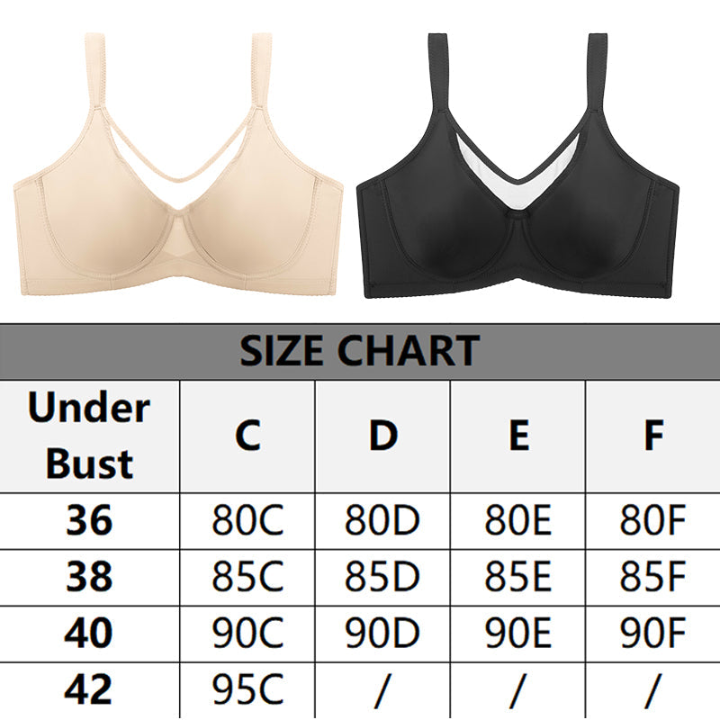 💐Sujetador elegante de cobertura completa transparente para mujer de talla grande
