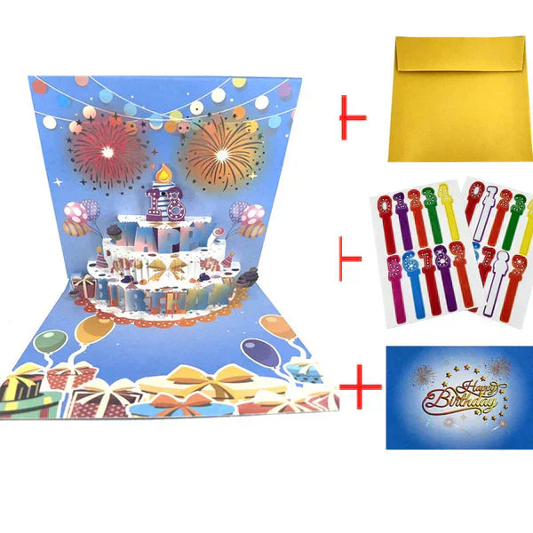 🎉Tarjeta de Cumpleaños Musical Pop-Up 3D con Luces y Canción🎵🎂