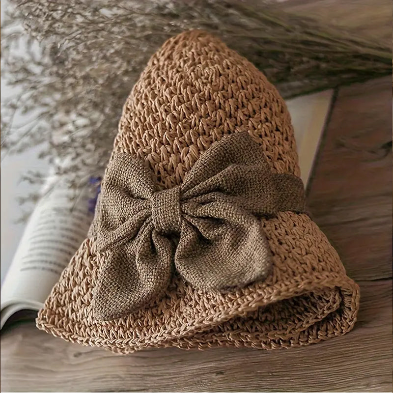 Sombrero de lazo de paja（Regalo de gafas de sol 🕶）