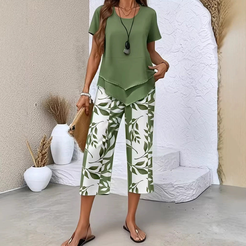 💙 Conjunto Casual de Mujer – Túnica en Capas y Pantalones Anchos para Máxima Comodidad ✨👖