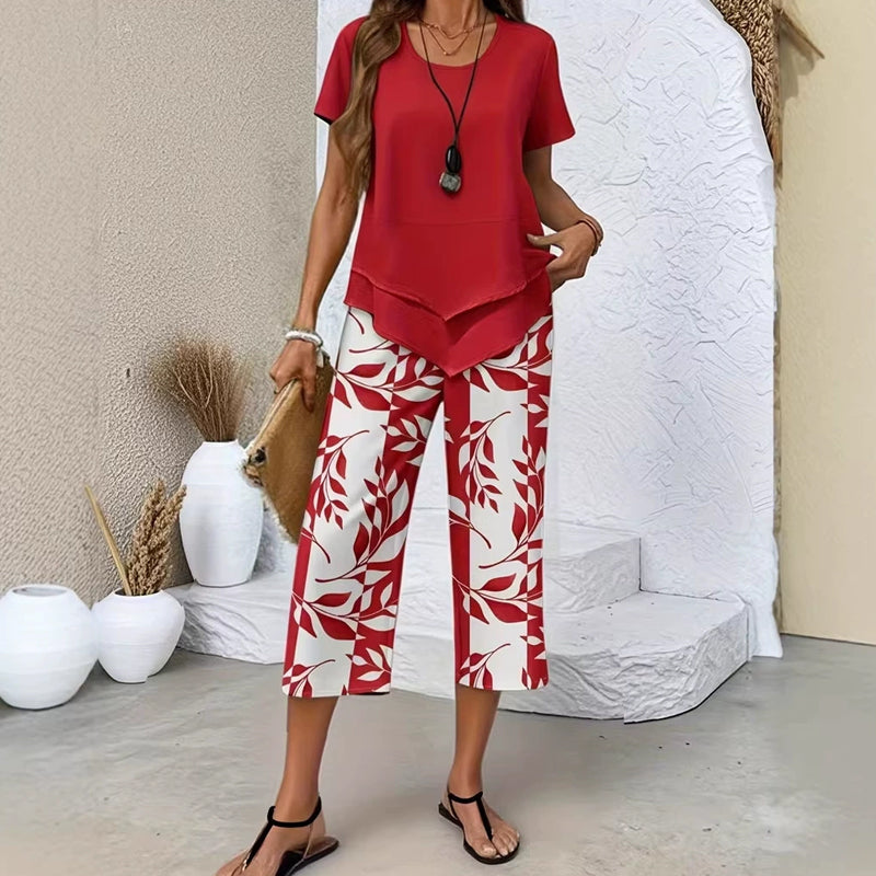 💙 Conjunto Casual de Mujer – Túnica en Capas y Pantalones Anchos para Máxima Comodidad ✨👖
