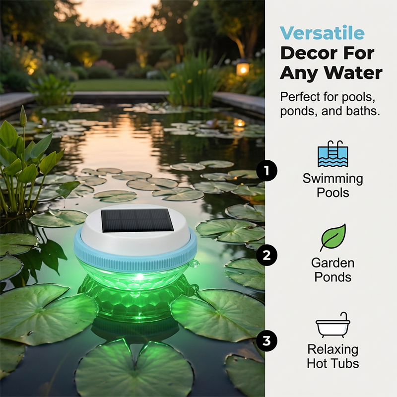 Luz solar flotante LED para piscina