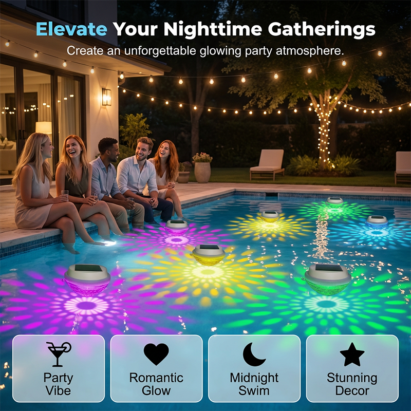 Luz solar flotante LED para piscina