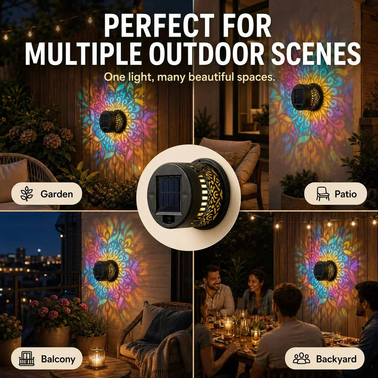 Lámpara Solar Mandala – Decoración Mágica para Exterior