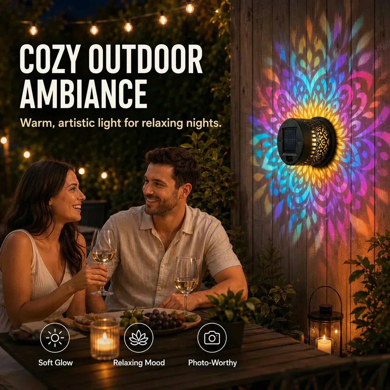 Lámpara Solar Mandala – Decoración Mágica para Exterior