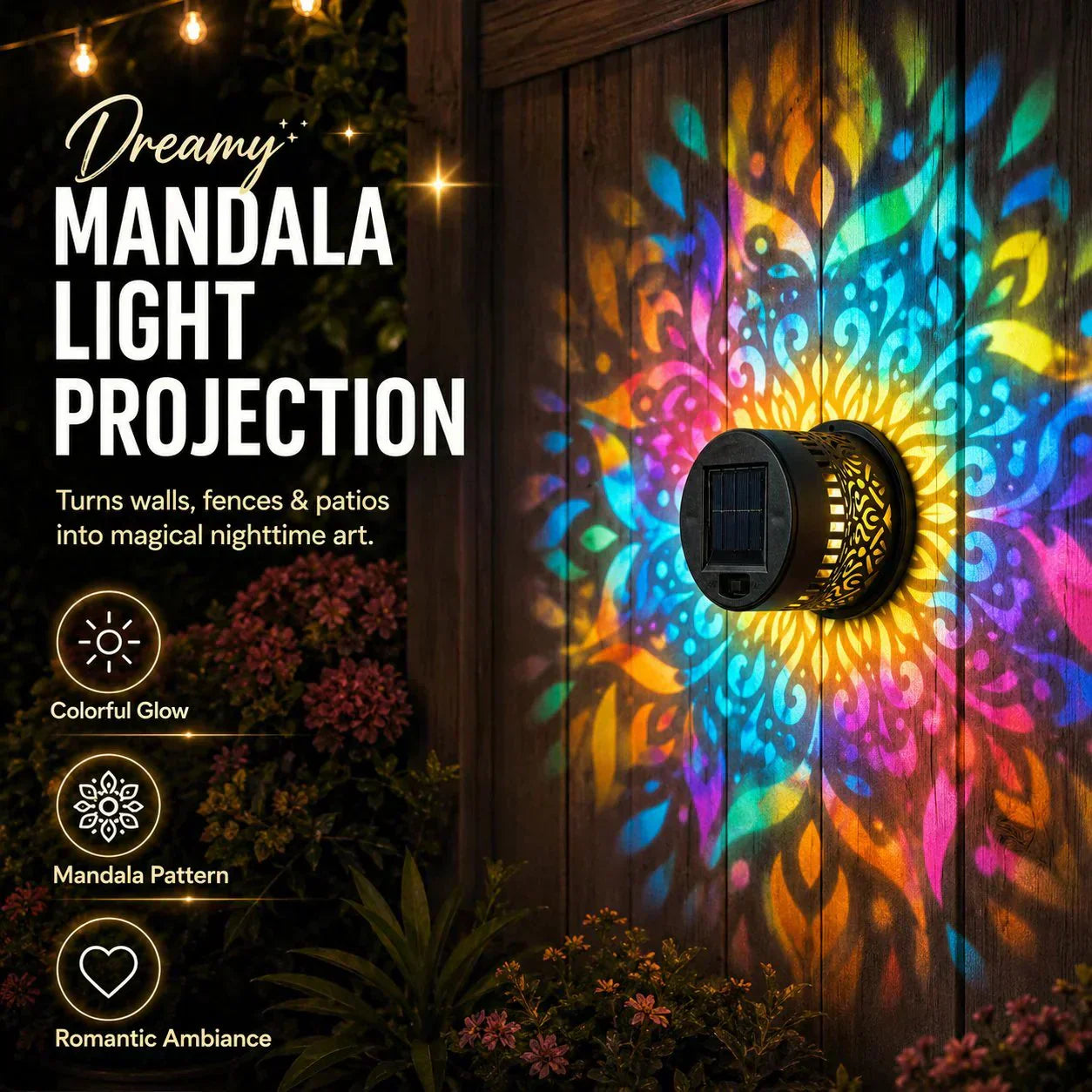 Lámpara Solar Mandala – Decoración Mágica para Exterior