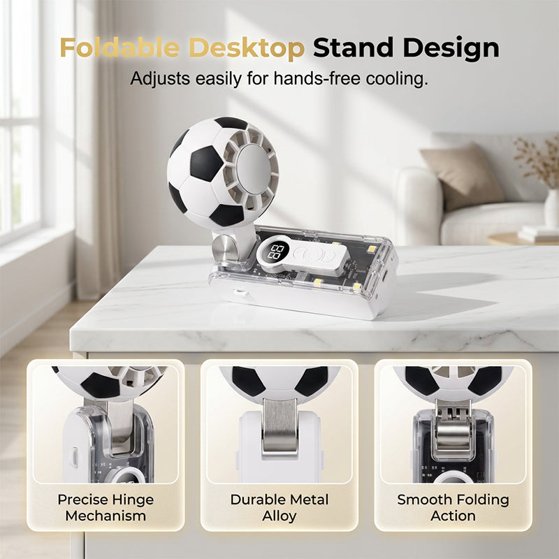 Ventilador de mano plegable con pantalla digital
