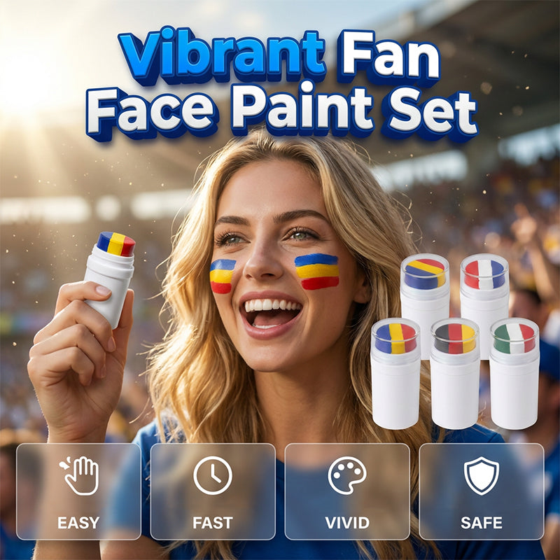 Manga de pulgar tricolor con pintura facial de la bandera nacional