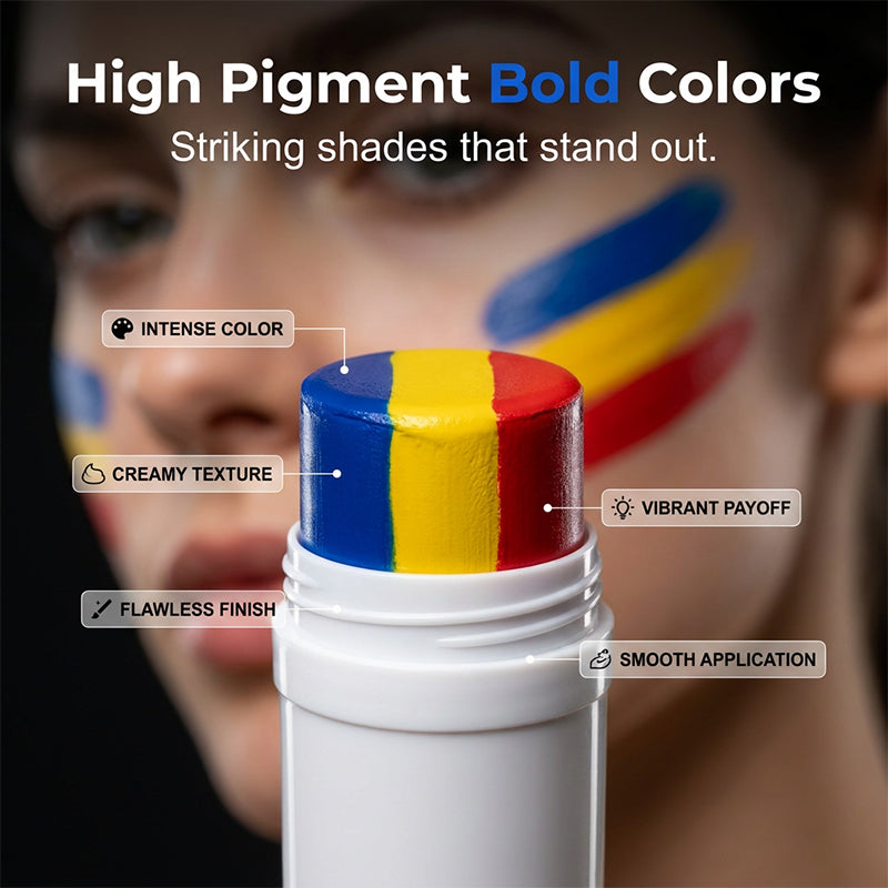 Manga de pulgar tricolor con pintura facial de la bandera nacional