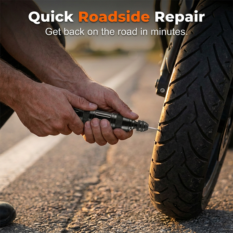 Tubeless Tire Repair Kit – Aluminum Case🪄🚗