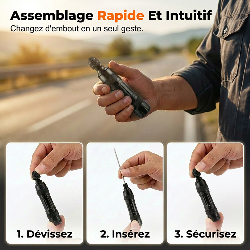 Tubeless Tire Repair Kit – Aluminum Case🪄🚗