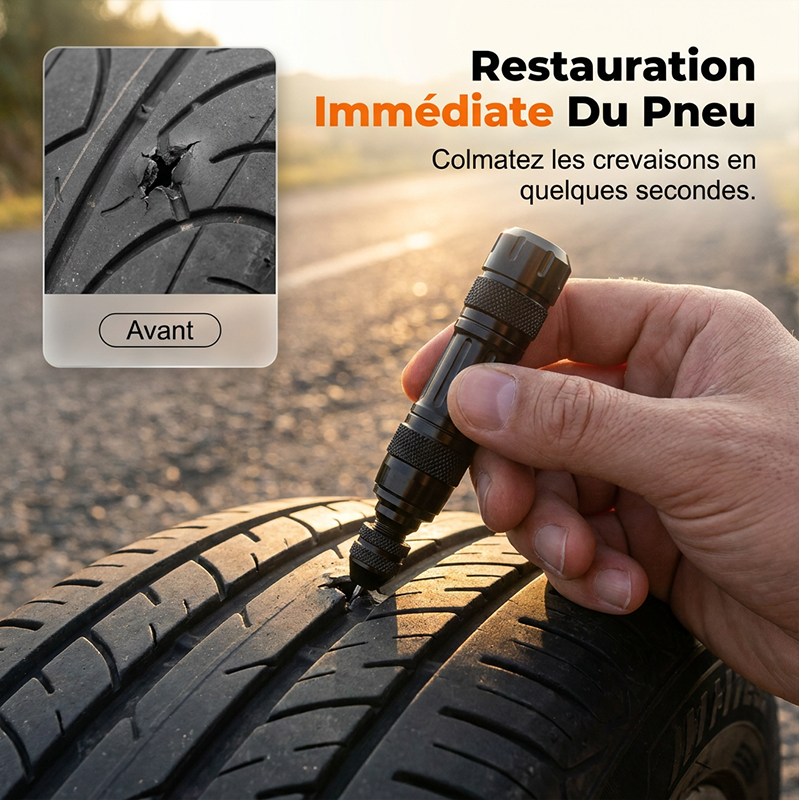 Tubeless Tire Repair Kit – Aluminum Case🪄🚗