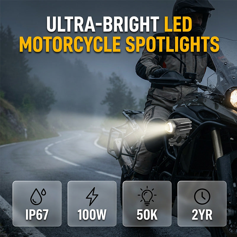 Universal motocicleta led foco doble color auxiliar luz de conducción