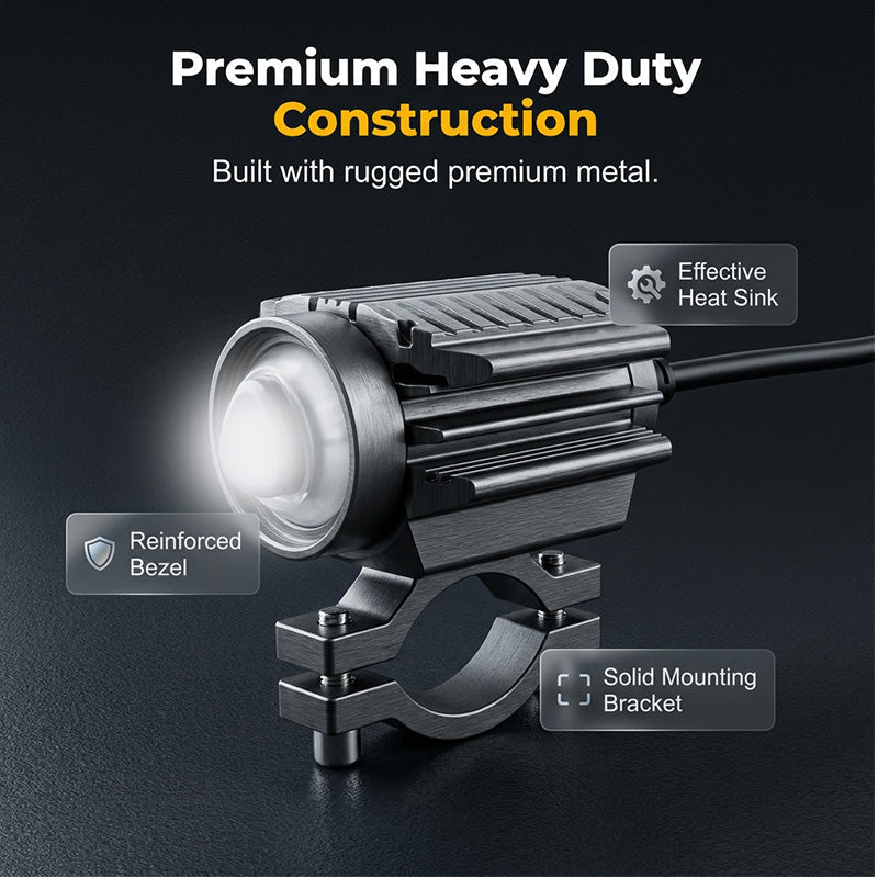 Universal motocicleta led foco doble color auxiliar luz de conducción