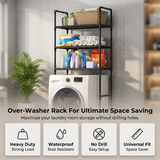 Estante organizador sin taladro para baño y lavandería