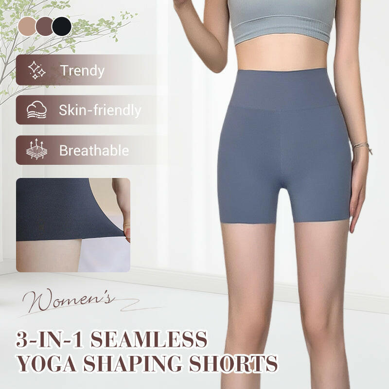 Pantalones cortos de yoga sin costuras moldeadores 3 en 1