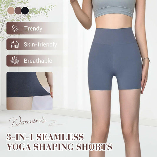 Pantalones cortos de yoga sin costuras moldeadores 3 en 1