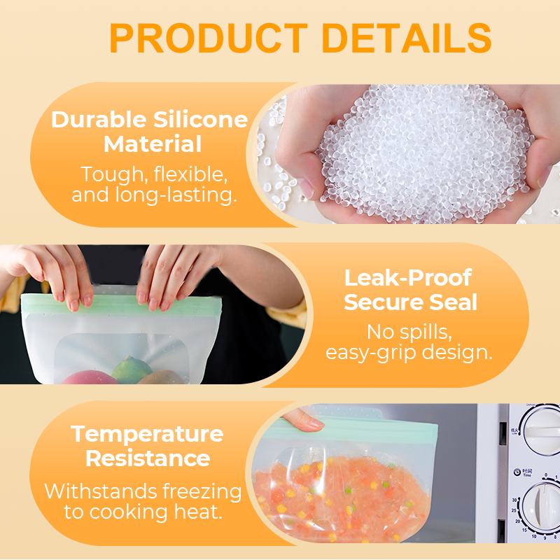 Bolsa de silicona reutilizable para alimentos