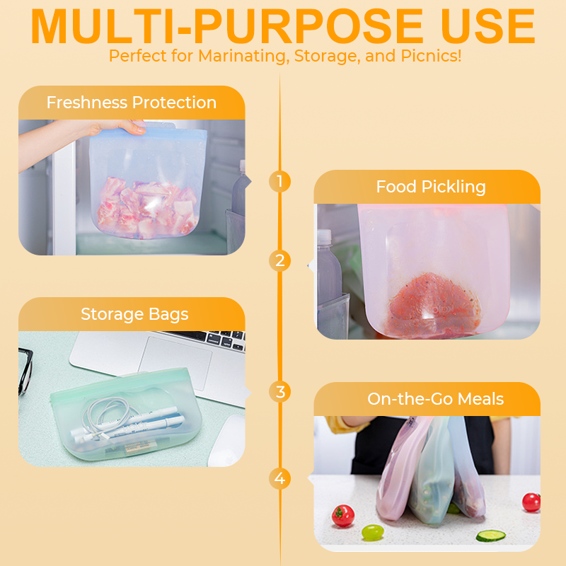 Bolsa de silicona reutilizable para alimentos