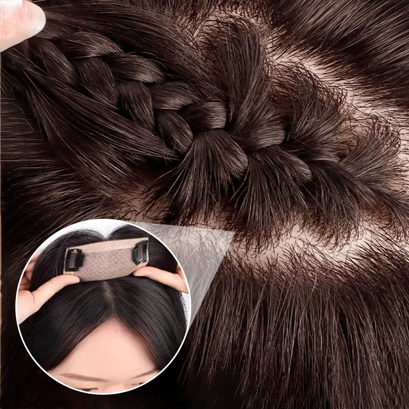 Toppers de Cabello Negro Natural con Clips para Mujer