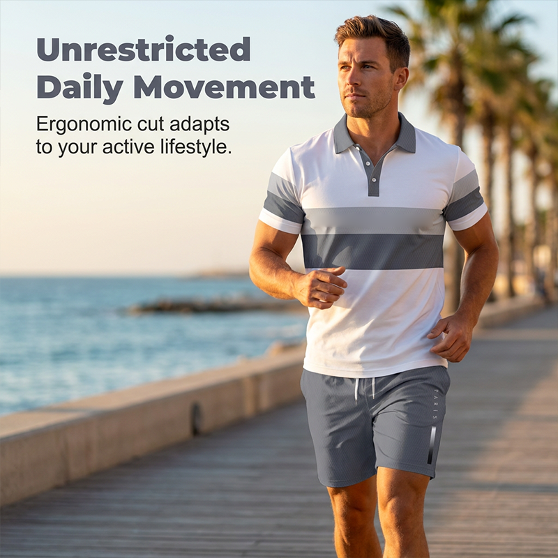 👕 Conjunto de camisa y pantalones cortos 2 piezas para hombre – cómodo, transpirable y versátil para verano, ocio y viajes ☀️🩳