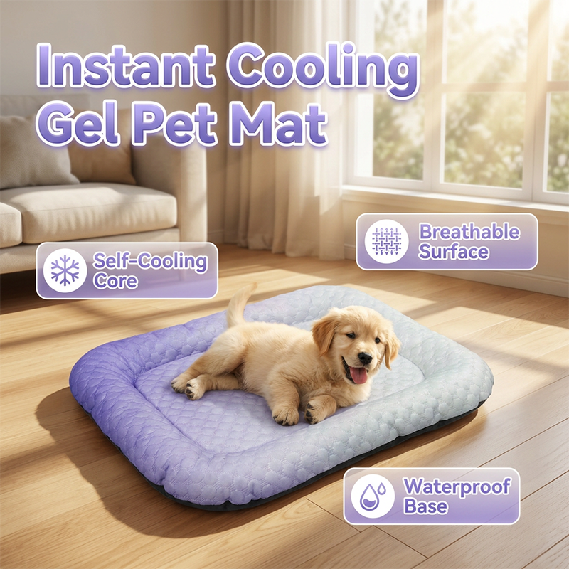 💖 Alfombrilla refrescante para perros y gatos 🐾 Cojín de seda helada, naturalmente fresca • Transpirable, lavable y suave 🌿🐶🐱