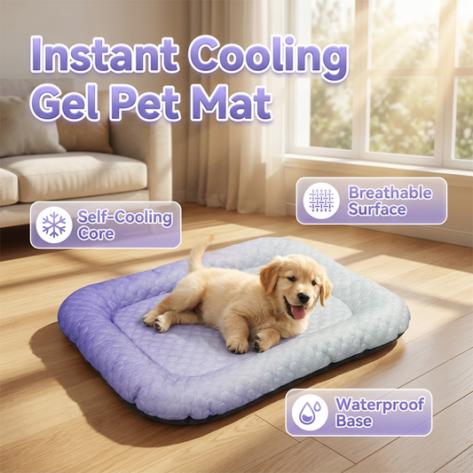 💖 Tapete refrescante para perros y gatos 🐾 Almohadilla de seda de hielo, naturalmente fresca • Transpirable, lavable y suave 🌿🐶🐱