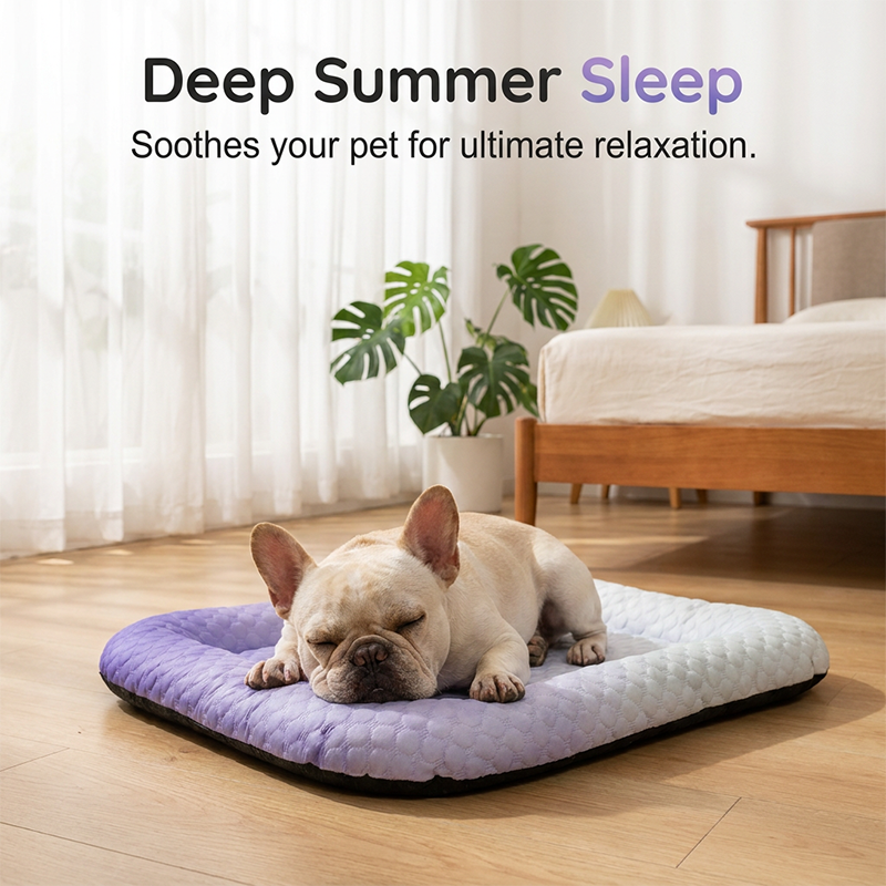 💖 Alfombrilla refrescante para perros y gatos 🐾 Cojín de seda helada, naturalmente fresca • Transpirable, lavable y suave 🌿🐶🐱
