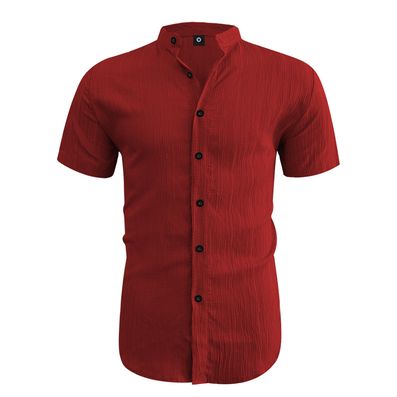 Camisa de manga corta de cuello alto para hombre - Verano