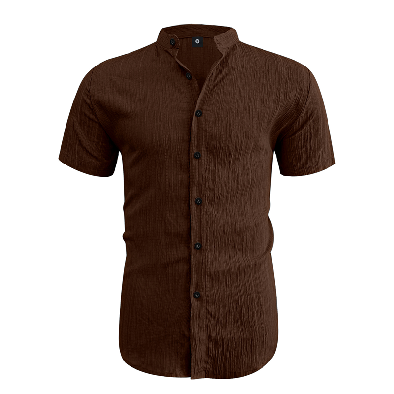 Camisa de manga corta de cuello alto para hombre - Verano